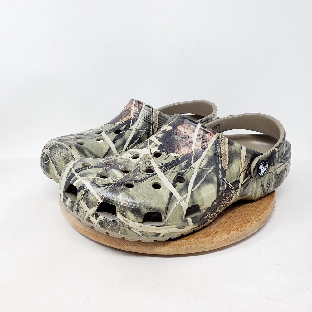 Crocs Classic Realtree Sandals Womens 9 Camo Clog Slip On Water Shoes Boys Kids - Picture 6 of 12
